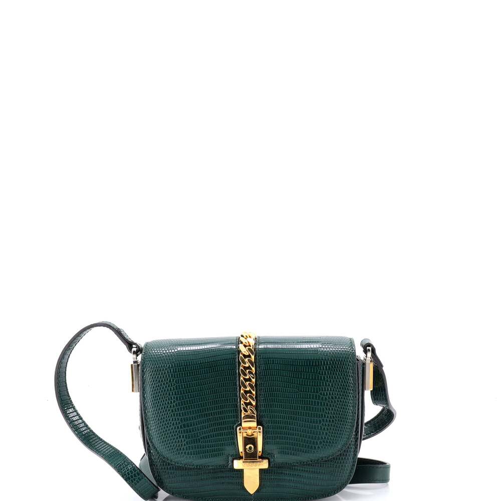 Gucci Sylvie Shoulder Bag Lizard Small #227253G24B